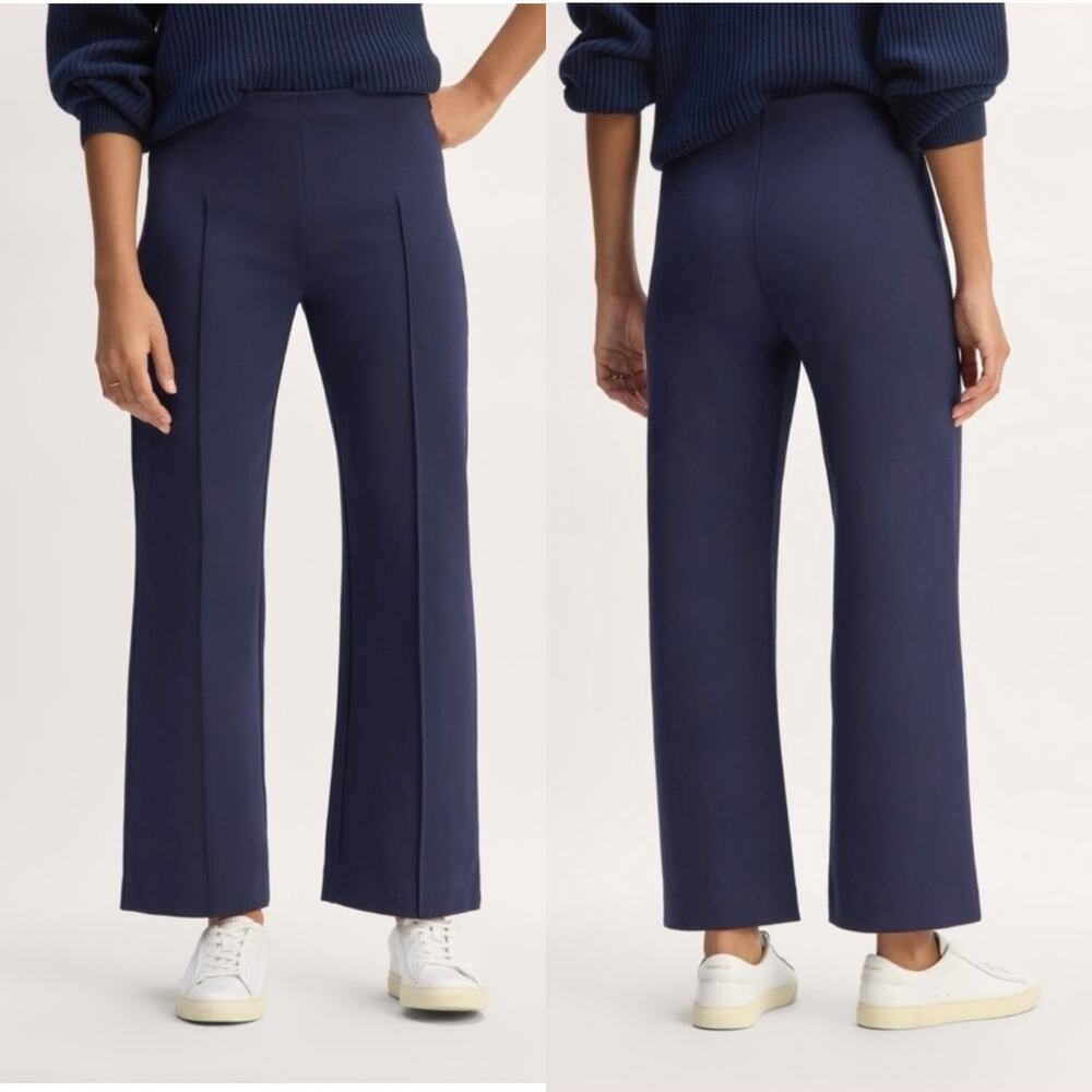 Everlane Navy Blue Wide-Leg Knit Pants